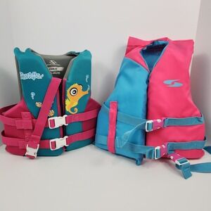 Stearns Fluid Unisex 30-50 pounds Blue Pink Puddle Jumper Vest/Life Preserver
